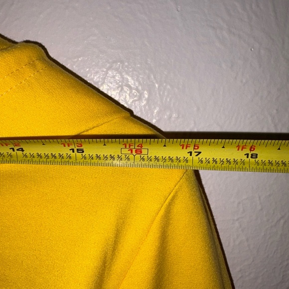 Yellow Cropped Hoodie with White Stripes - Picture 8 of 10